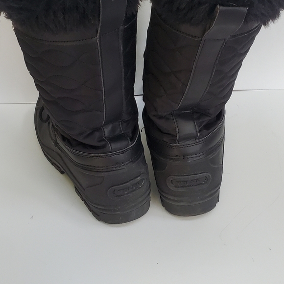 Polar Black Faux Fur Lined Mid Calf Duck Boots Size 10 - Picture 7 of 9